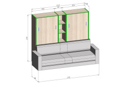 Шкаф-кровать с диваном Челли