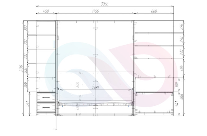 Шкаф-кровать с диваном Миа