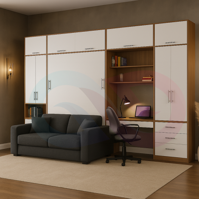 Шкаф-кровать трансформер с диваном Миролла