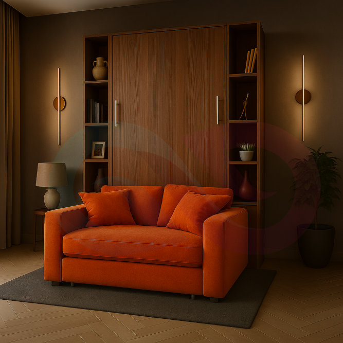 Шкаф-кровать трансформер с диваном Мэлми-1