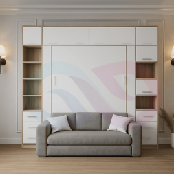 Шкаф-кровать трансформер с диваном Изи-6
