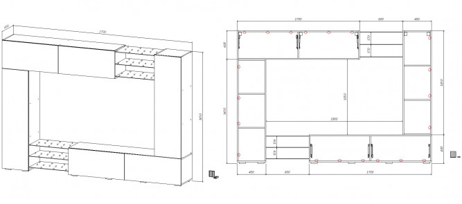 Стенка в гостиную Мираж