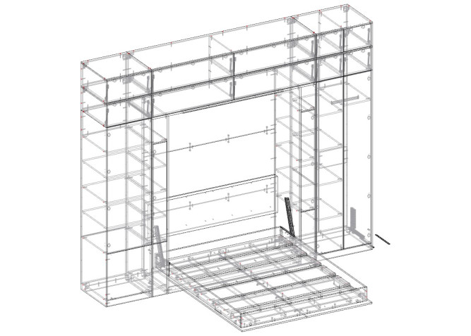 Шкаф-кровать с диваном Кластер